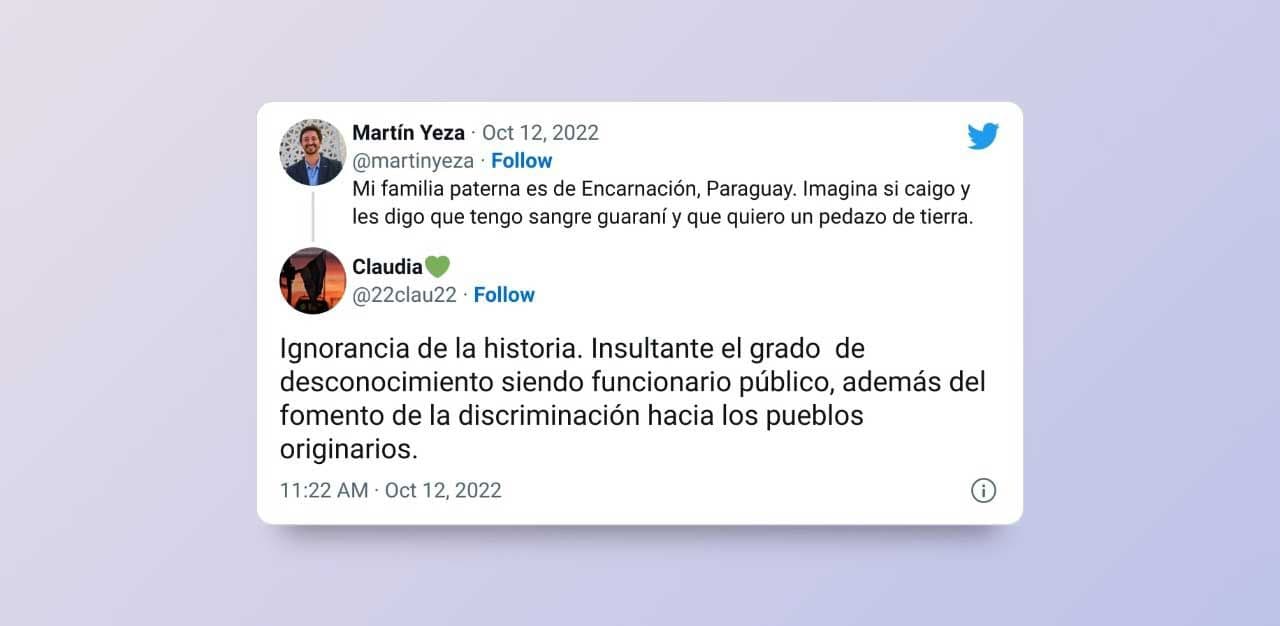 El intendente se burla de los pueblos originarios